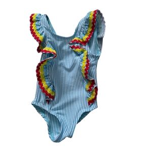 Swimsuit Infant 3 Monts Striped Ruffle Adevnturewear 360